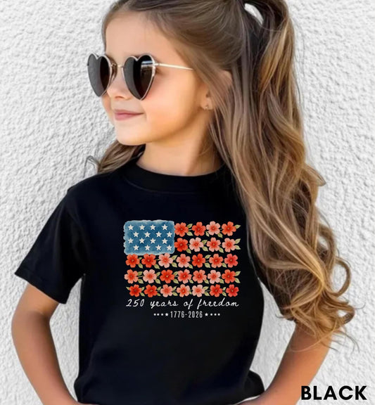 America 250th Anniversary Kids T-Shirt, Patriotic USA 1776–2026 Independence Day Kids Tshirt, Patriotic 4th of July Youth Tee