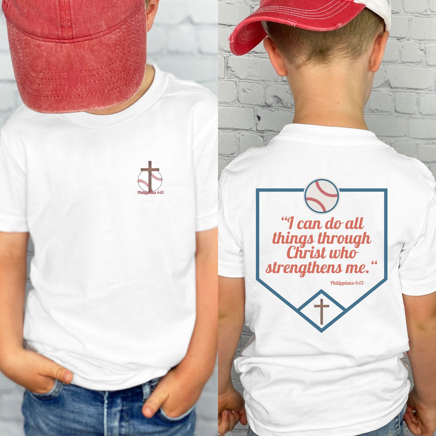 Baseball Jesus Kids T-Shirt, Philippians 413 I Can Do All Things Through Christ Shirt, Boy's baseball Youth Tee