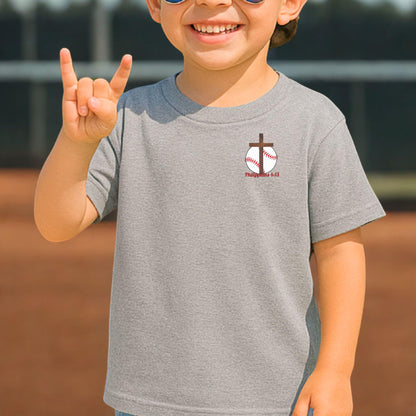 Baseball Jesus Kids T-Shirt, Philippians 413 I Can Do All Things Through Christ Shirt, Boy's baseball Youth Tee