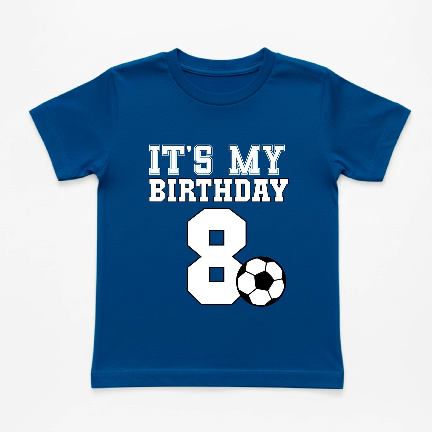 Custom Age Soccer Birthday Kids Shirt, Personalized Bday Youth Tee, Boy Girl Birthday Youth T-Shirt