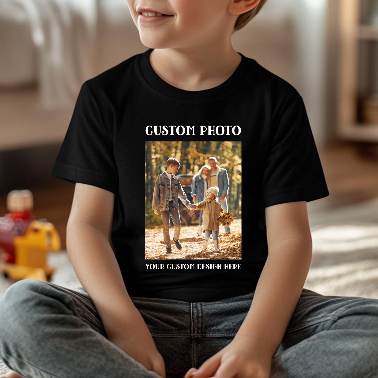 Custom Photo Youth T-Shirt, Personalized Family Photo Kids Shirt, Custom Photo Youth Tee