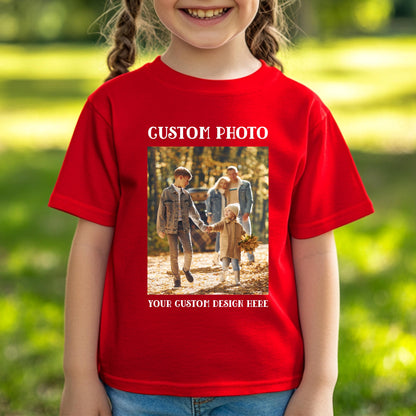 Custom Photo Youth T-Shirt, Personalized Family Photo Kids Shirt, Custom Photo Youth Tee