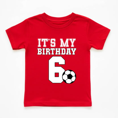 Custom Age Soccer Birthday Kids Shirt, Personalized Bday Youth Tee, Boy Girl Birthday Youth T-Shirt