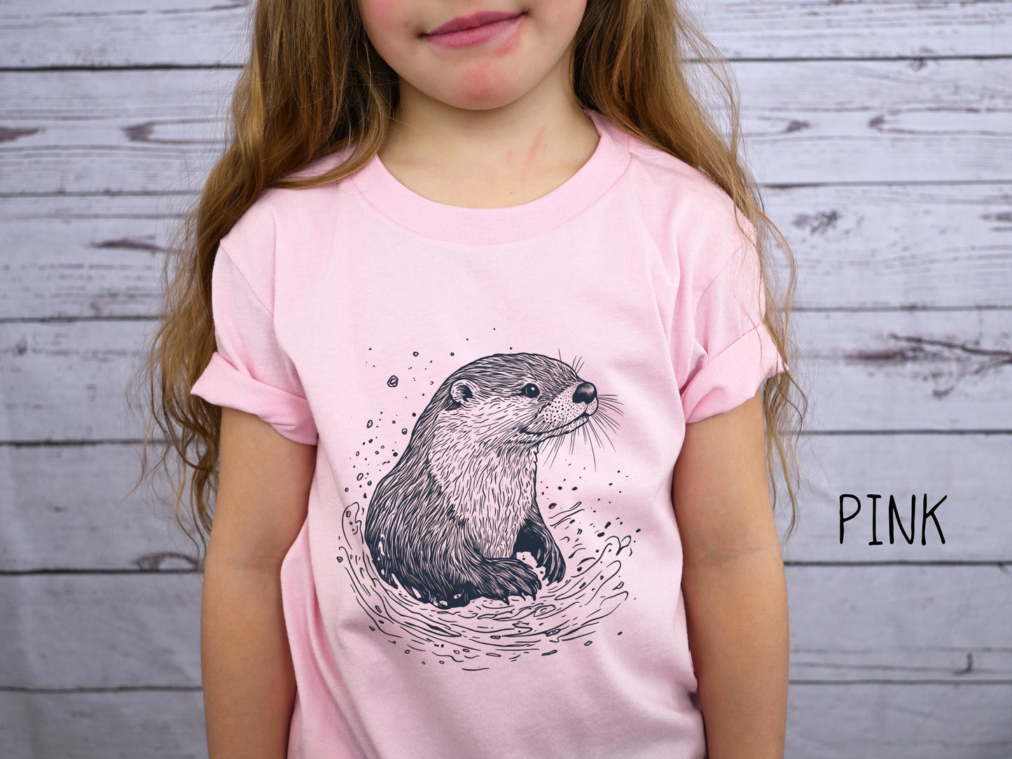 Cute Otter Youth Tshirt, Kids Summer Shirts, Whimsical Otter Kids T-Shirt