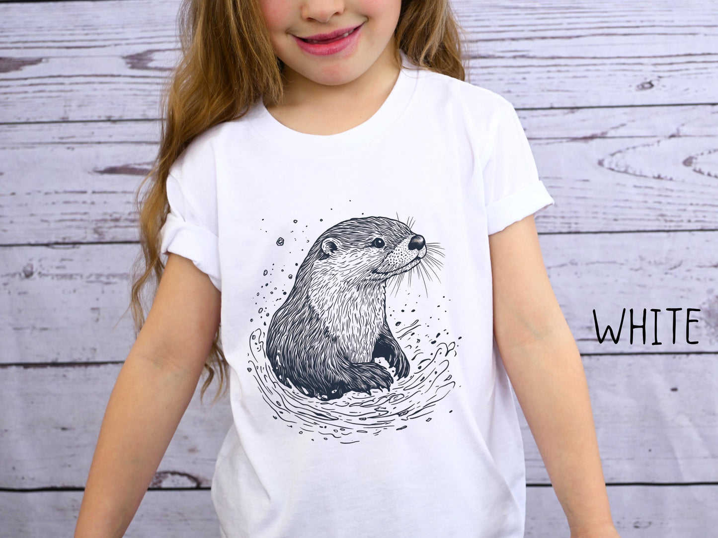 Cute Otter Youth Tshirt, Kids Summer Shirts, Whimsical Otter Kids T-Shirt