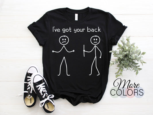 I Got Your Back Stick Figure Friendship Novelty Sarcasm Teens Funny Kids T-Shirt, Funny Graphic Youth T-shirt