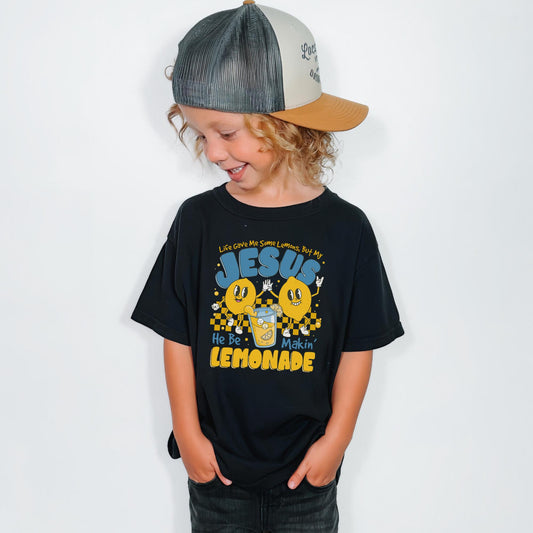 Life Gave Me Lemons But My Jesus He Be Makin Lemonade Kids Shirt, Christian Funny Shirt, Youth Religious Joke Tee