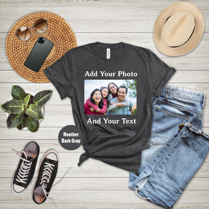 Personalized Kids Photo T-shirt, Children Custom Photo and Text T-Shirt
