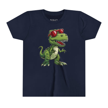 Roaring Cool T-rex  Youth T-Shirt,Cartoon T-Rex Kids Shirt, Funny Dinasaur Youth Tee