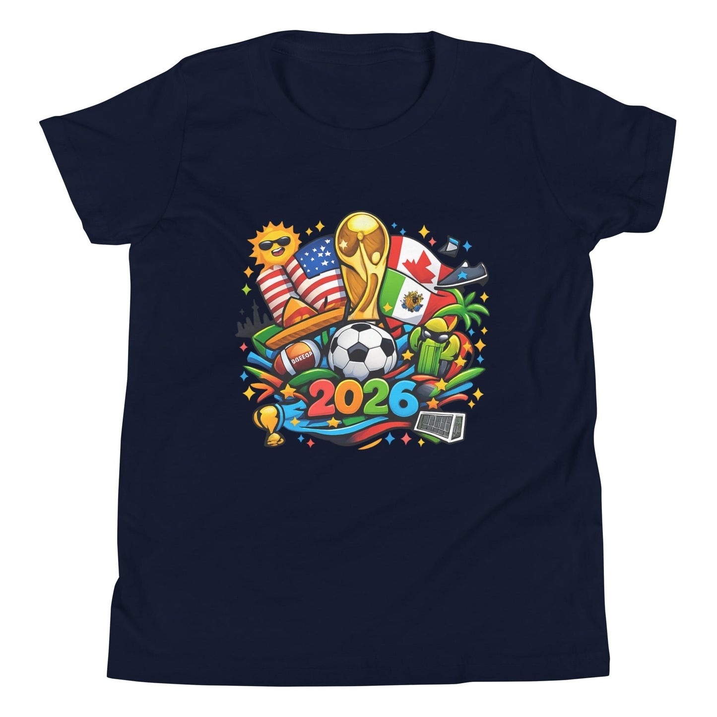 Soccer 2026 Youth T-Shirt, USA Canada Mexico Shirt,  Soccer Youth Tee
