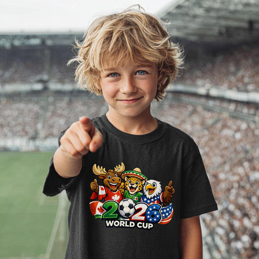 World Cup 2026 Kids Shirt, Soccer Mascot 2025 Youth Tee, Soccer Fan Shirt