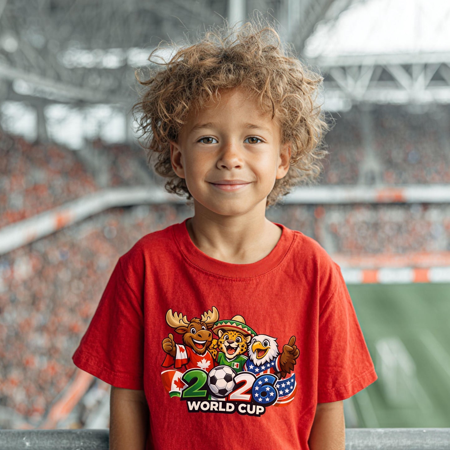 World Cup 2026 Kids Shirt, Soccer Mascot 2025 Youth Tee, Soccer Fan Shirt