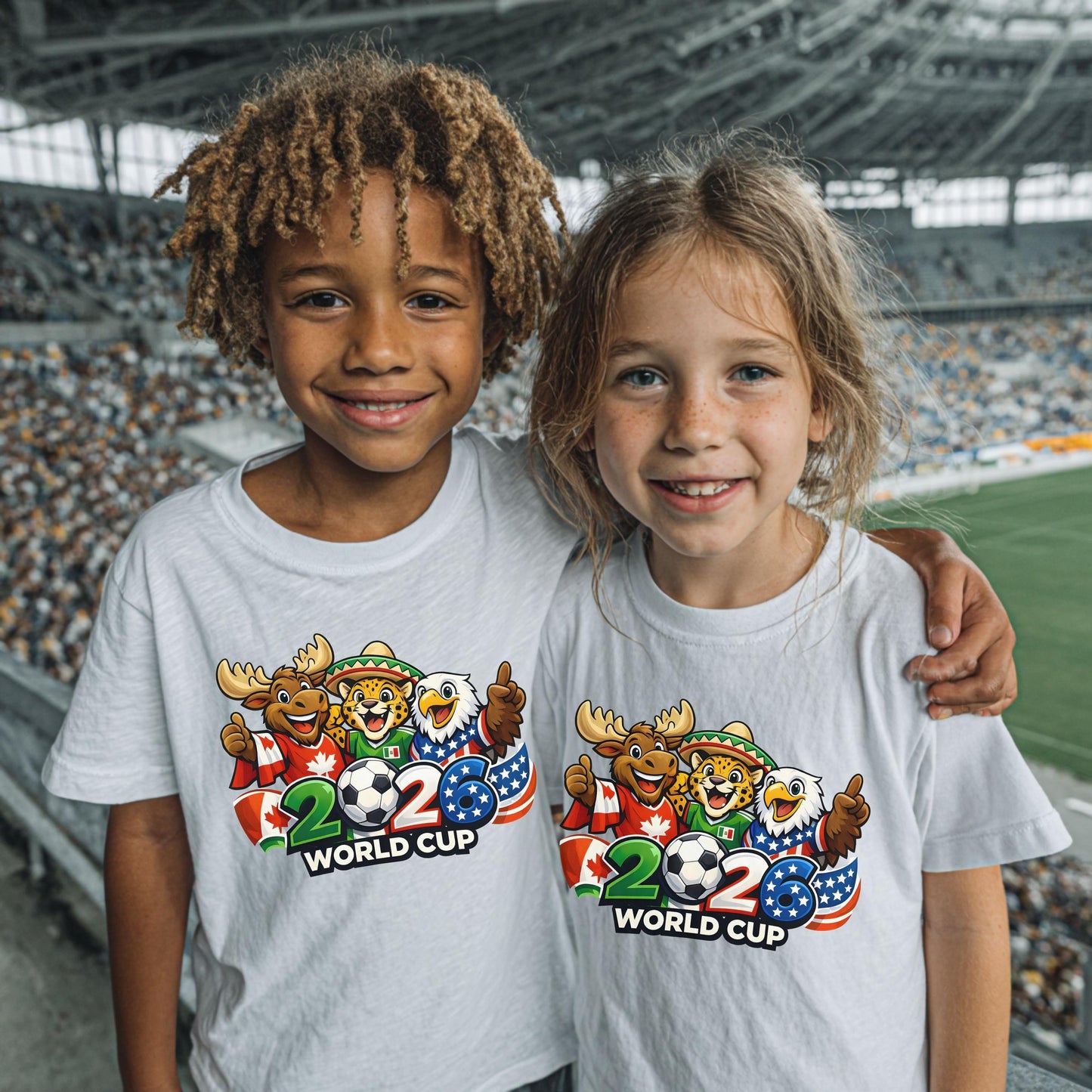 World Cup 2026 Kids Shirt, Soccer Mascot 2025 Youth Tee, Soccer Fan Shirt