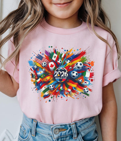 World Soccer 2026 Kids T-shirt: Youth Toddler Game Usa Flag Clothing