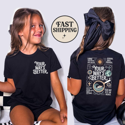 His Way is Better Youth Tee, Christian Kids Shirt, Jesus Lover T-Shirt