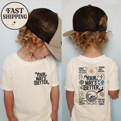His Way is Better Youth Tee, Christian Kids Shirt, Jesus Lover T-Shirt