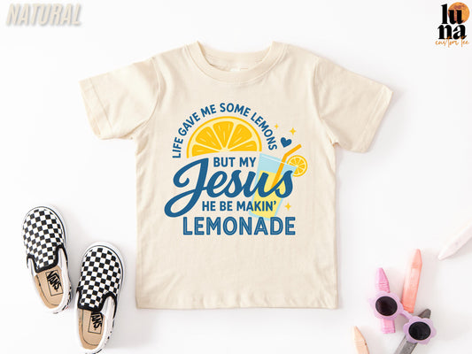 Life Gave Me Lemons He Be Makin’ Lemonade Kids Shirt, Faith Quote Youth Shirt, Child of God Shirt